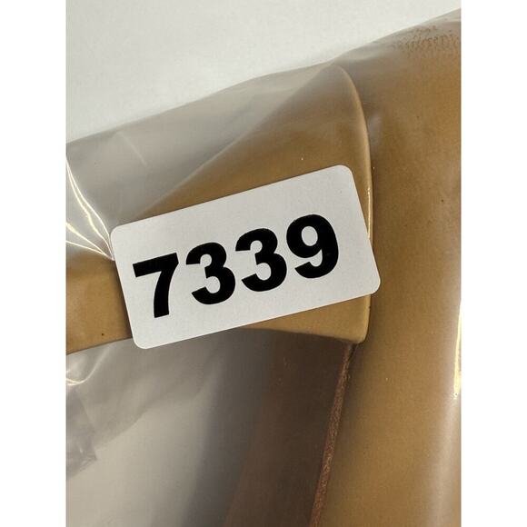 Stuart Weitzman Tan High Heels Peep-Toe Patent Leather Pumps Size 10 Womens - Picture 14 of 14